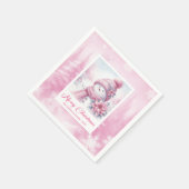 Warm Winter Forest Pink Snowman Christmas Napkins Servet (Hoek)