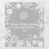 Warm, winter, gewas, feestdag wijn etiket (Enkel label)