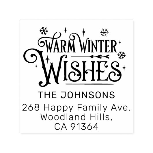 Warm Winter Wensen retouradres Zelfinktende Stempel (Design)