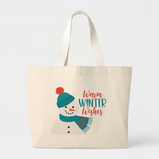 Warm Winter Wishes Grote Tote Bag (Voorkant)
