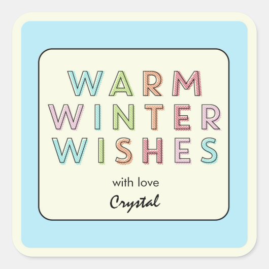 Warm Winter Wishes Holiday Gift Label Labels (Voorkant)