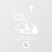 Warm Winter Wishes Kerst Logo Winkel Raamsticker (Vel)