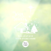 Warm Winter Wishes Kerstlogo Winkel Raamsticker (Vel 3)