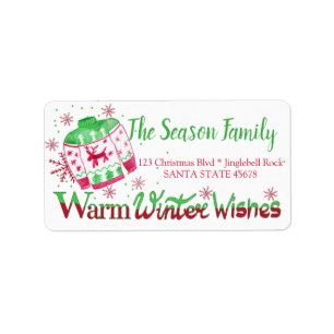 Warm Winter Wishes kerstSweater Etiket