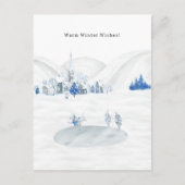 Warm Winter Wishes Winter Village Cute Mice Briefkaart (Voorkant)