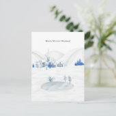 Warm Winter Wishes Winter Village Cute Mice Briefkaart (Staand voorkant)