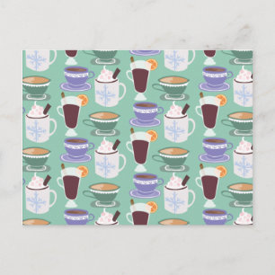 Warm Wintery Drinken Print Briefkaart