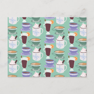Warm Wintery Drinken Print Briefkaart