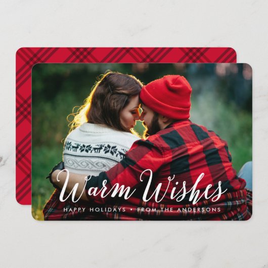 Warm Wish | Vakantieknopkaart Feestdagenkaart (Voorkant / Achterkant)