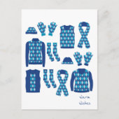 Warm Wishes Argyle Pattern Items Briefkaart - Blau (Voorkant)