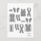 Warm Wishes Argyle Pattern Items Briefkaart - Grij (Voorkant)