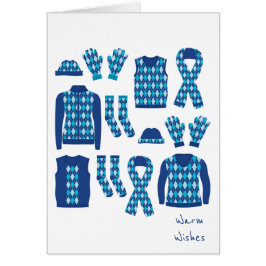 Warm Wishes Argyle Pattern Items Kaart - Blauw