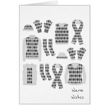 Warm Wishes Argyle Pattern Items Kaart - Grijs