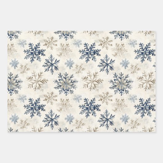 Warm Wishes Cocoa Marshmallow Snowflakes Christmas Inpakpapier Vel (Voorkant 3)