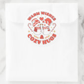 Warm Wishes  & Cozy Hugs Ronde Sticker (Tas)