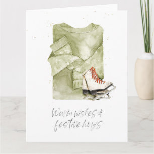 Warm Wishes & Festive Hugs Waterverf Kaart