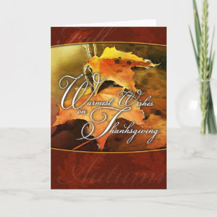 Warm Wishes Herfst Sunset Thanksgiving Kaart