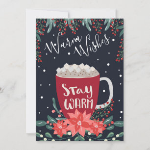 Warm Wishes Holiday Fotonaam kerstkaart