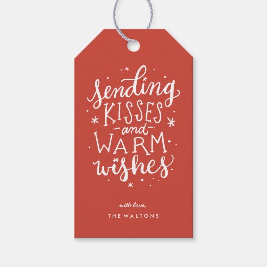 Warm Wishes Holiday Gift Labels Cadeaulabel (Voorkant)