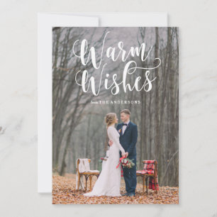 Warm Wishes Holiday Overlay Fotokaart Feestdagenkaart