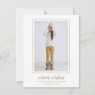 Warm Wishes Holiday Photo Card Feestdagenkaart