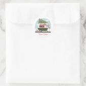 Warm Wishes Hot Cocoa Camper Kerstmis Ronde Sticker (Tas)