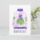Warm Wishes kerstsweater Feestdagenkaart (Staand voorkant)