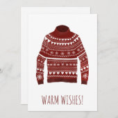 Warm Wishes kerstsweater Holiday Card Feestdagenkaart (Voorkant / Achterkant)