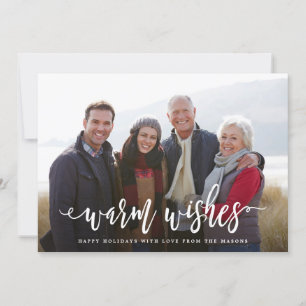Warm Wishes Photo Holiday Feestdagenkaart