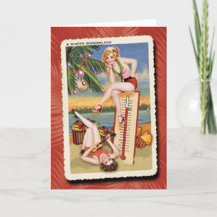Warm Wishes Retro Kerst Kaart