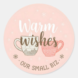 Warm Wishes  Ronde Sticker
