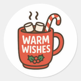 Warm wishes ronde sticker