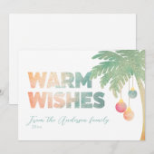 Warm Wishes Tropical Holiday Kaart (Voorkant / Achterkant)