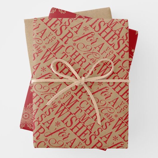 Warm Wishes Typography Kraft Paper Red ID589 (In situ)