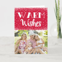 Warm Wishes Vakantie Foto Wenskaart / Rood