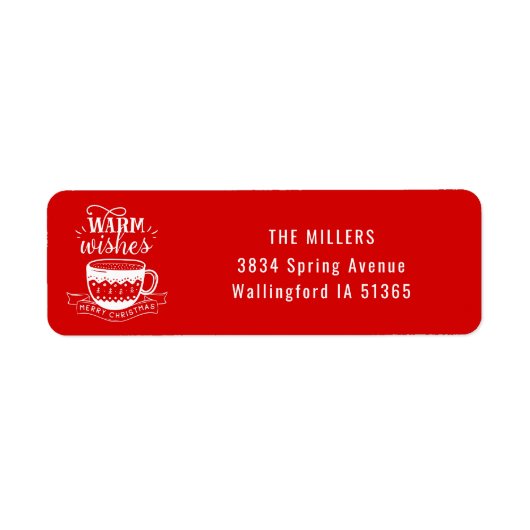 Warm Wishes Whot Cup Koffie Caca Red White Label (Voorkant)