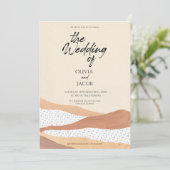 Warm woestijn | Uitnodiging voor bruiloft van Boho (Staand voorkant)