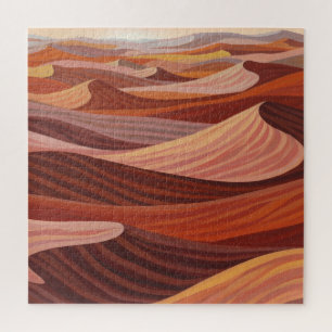 Warm woestijnlandschap - Schilderachtig kunstprint Legpuzzel