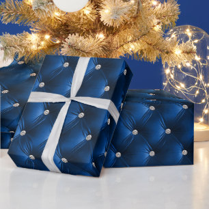 Warm Zacht Blauw Chic Faux Velvet Cadeaupapier