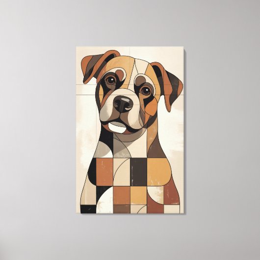 Warme Aardetoon Geometrische Boxer Canvas Afdruk (Voorkant)