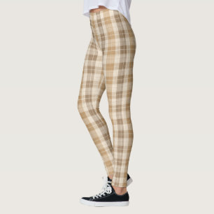 Warme beige geruite linnen textuur met weefsels leggings