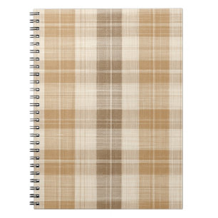 Warme Beige Geruite Linnen Textuur met Weefsels Notitieboek