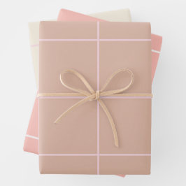 Warme Beige Rasterpatroon Minimalistisch Zachte Ge Inpakpapier Vel
