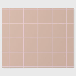 Warme Beige Rasterpatroon Minimalistisch Zachte Sc Cadeaupapier