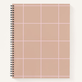 Warme Beige Rasterpatroon Minimalistisch Zachte Sc Notitieboek