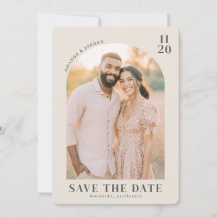Warme Beige Vintage Foto Save The Date