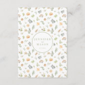 Warme bloemenboog rustieke trouwkaarten informatiekaartje (Achterkant)