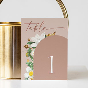 Warme Blush Beige Bloemen Bruiloft Gedempte Klei Kaart