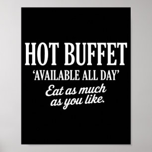 Warme buffet beschikbaar de hele dag eet zoveel al poster