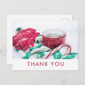 Warme Cacao & Kerststok | KerstThanks You Briefkaart (Voorkant / Achterkant)
